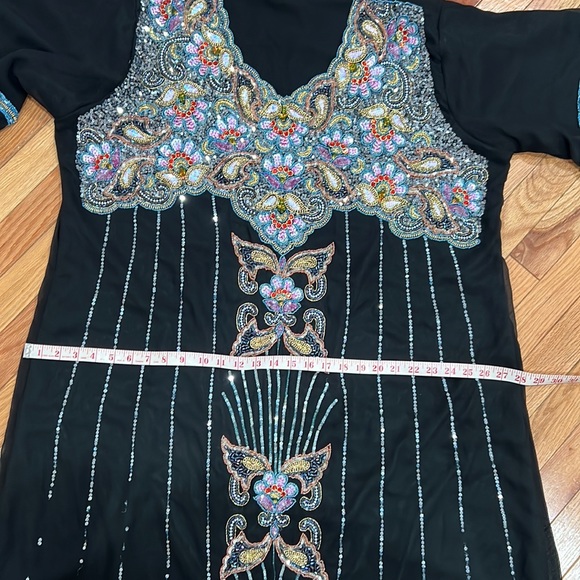 Women's black dress embroidered with beads❤️ - Picture 13 of 17